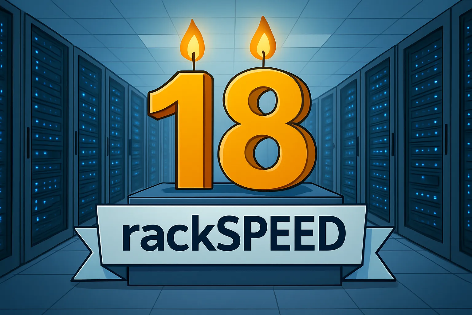 Logo zum 18. Geburtstag von rack::SPEED — Jubiläumsangebot mit Code BDAY18YEARS