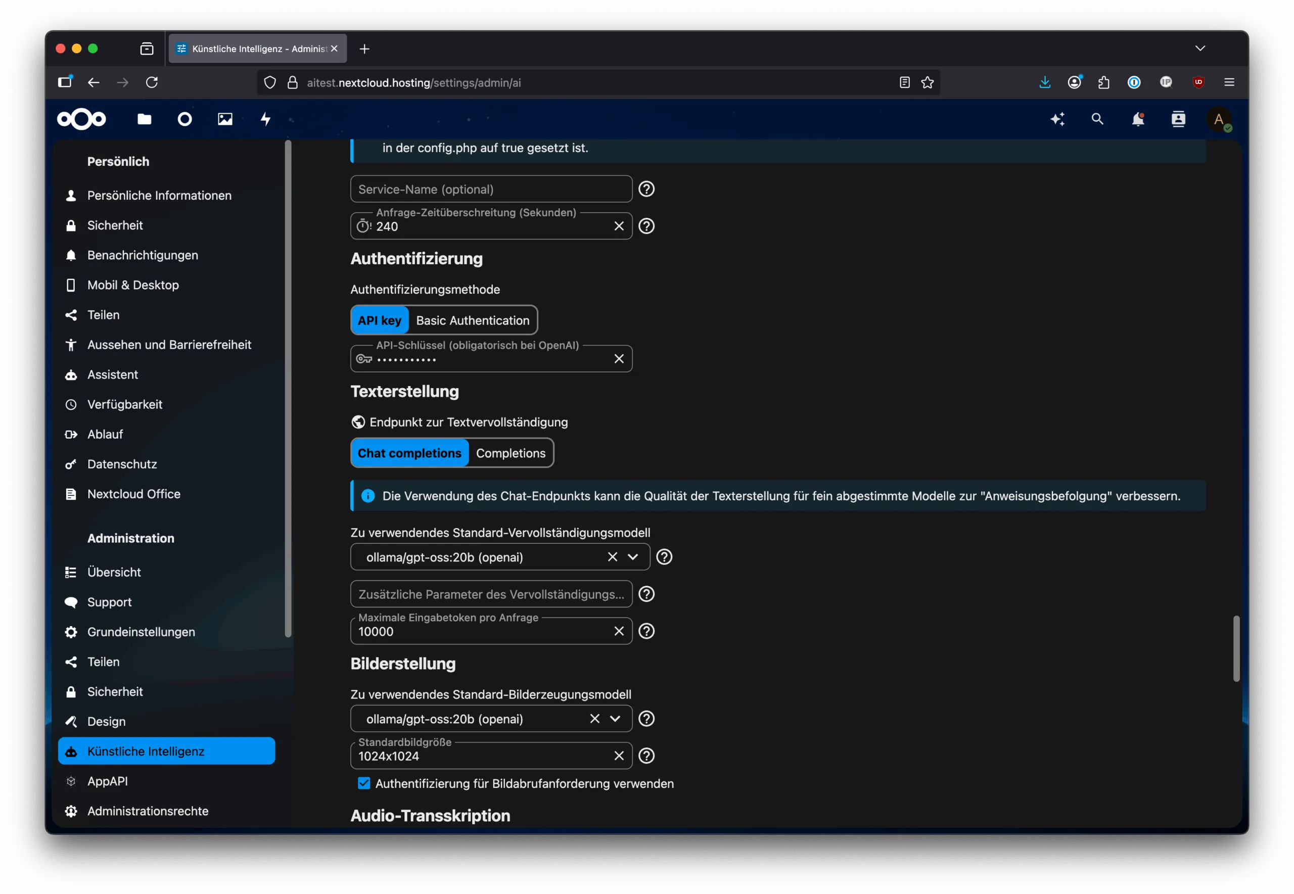 Nextcloud AI Setup Schritt 4