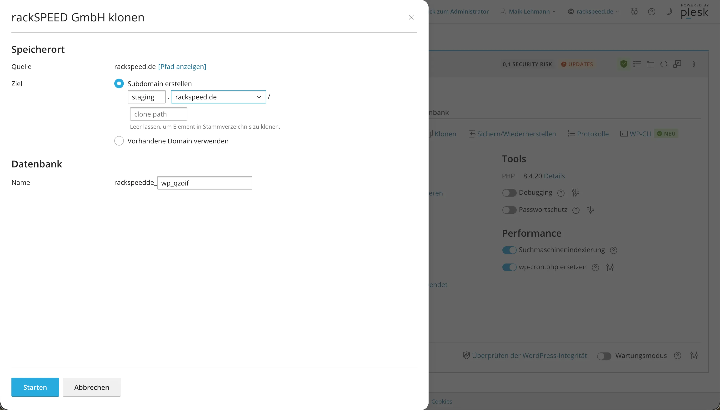 WordPress Toolkit — Staging-Klon-Workflow mit Sync-Modi und Push-to-Production